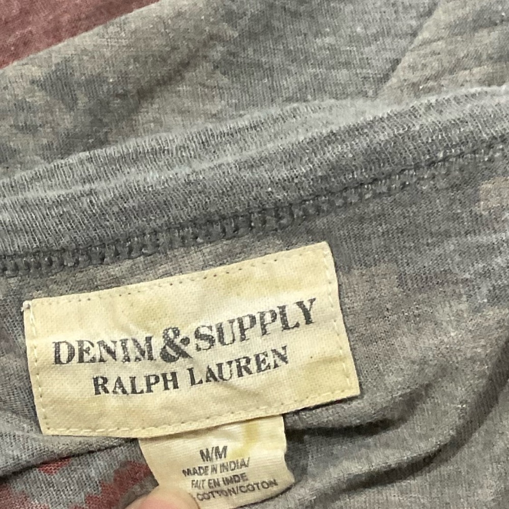 Ralph Lauren Denim & Supply Women's M Gray Aztec Fringe Tunic Blouse​ - Picture 7 of 9